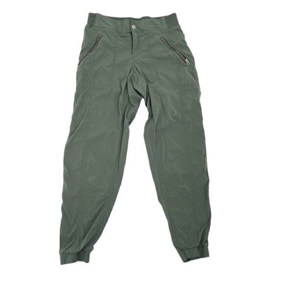Athleta Nylon Hiking Outdoor Jogger Pants Gorpcore Olive Green size 4 - Picture 1 of 9